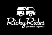 RickyRides Logo BW-T-Invert
